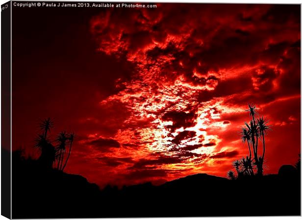 Spanish Sunset Canvas Print by Paula J James