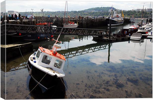 Boat in the Harbour Canvas Print by JEAN FITZHUGH