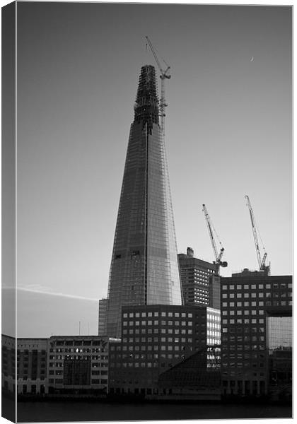 The Shard Tower Mono Canvas Print by Peter Carroll