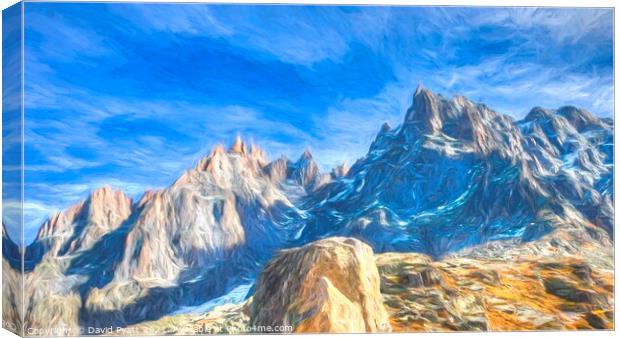 French Alps Art Panorama  Canvas Print by David Pyatt