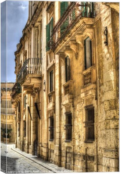  Streets Of Malta  Canvas Print by David Pyatt