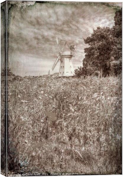 Windmill Vintage Canvas Print by David Pyatt