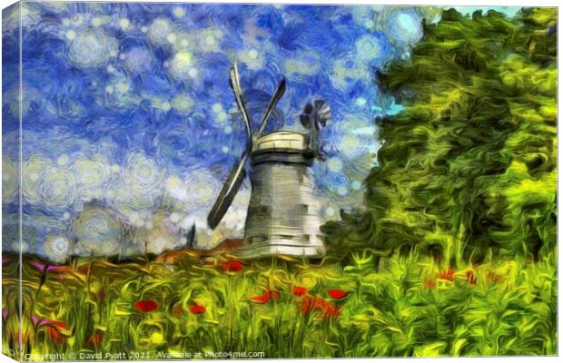 Windmill Van Gogh Canvas Print by David Pyatt