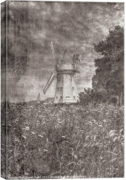 Vintage Windmill Canvas Print by David Pyatt