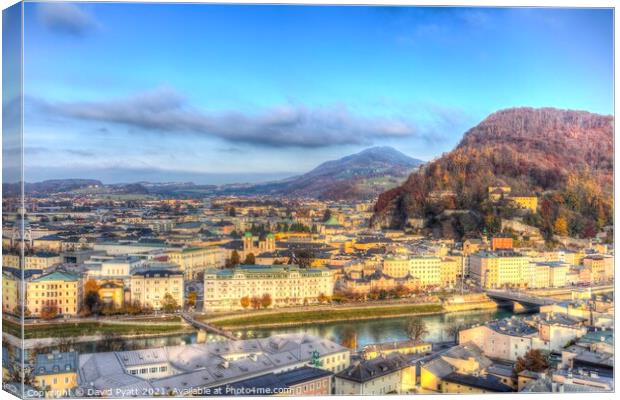 Salzburg City View  Canvas Print by David Pyatt