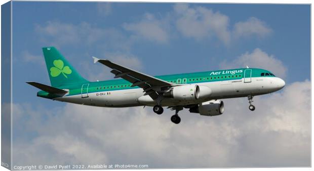 Aer Lingus Airbus A320-214             Canvas Print by David Pyatt