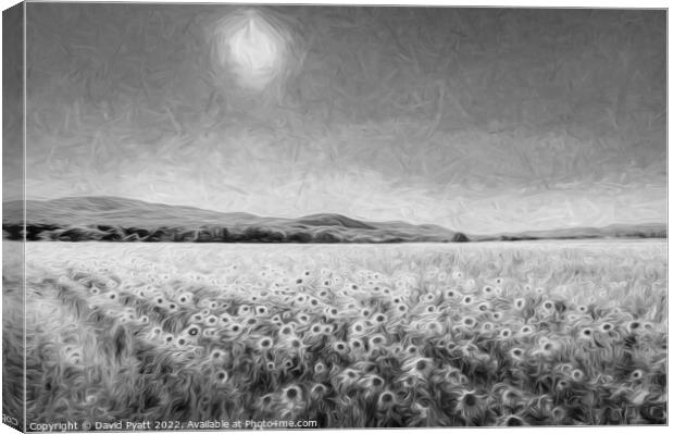 Sunflower Vista Art Canvas Print by David Pyatt