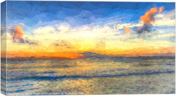 Caribbean Sunset Sea Art Canvas Print by David Pyatt