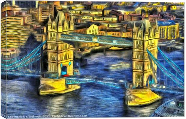  Van Gogh Tower Bridge  Canvas Print by David Pyatt