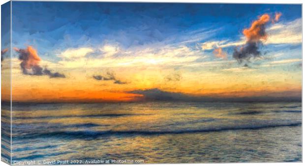 Barbados Sunset Art Canvas Print by David Pyatt
