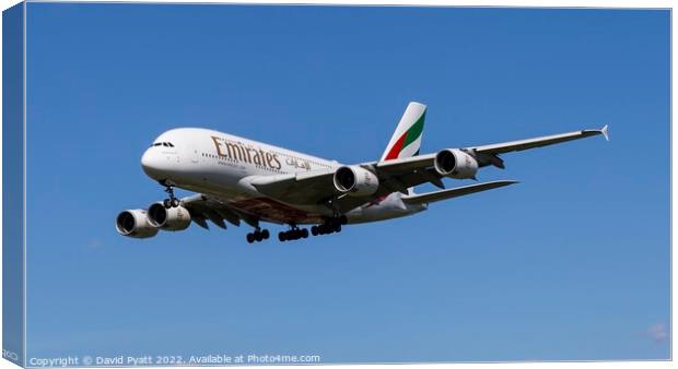 Emirates A380 Airbus Panorama Canvas Print by David Pyatt