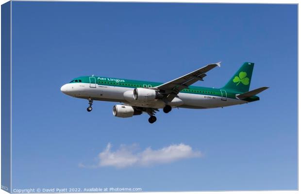 Aer Lingus Airbus A320 Canvas Print by David Pyatt