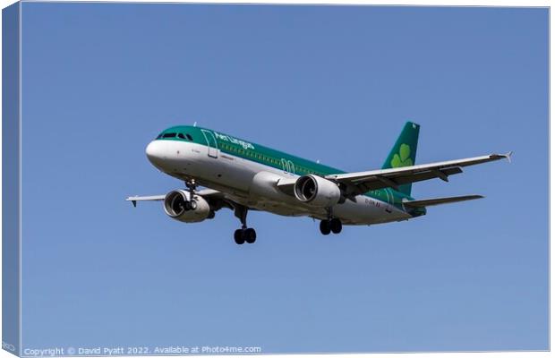 Aer Lingus Airbus A320 Canvas Print by David Pyatt