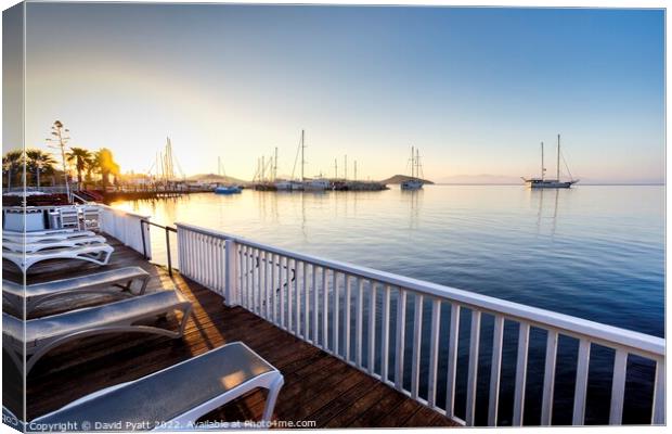 Mediterranean Beach Club   Canvas Print by David Pyatt