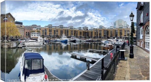 St Katherines Dock Pano Canvas Print by David Pyatt