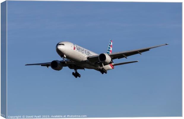 American Airlines Boeing 777 Canvas Print by David Pyatt