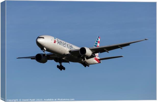 American Airlines Boeing 777 Canvas Print by David Pyatt