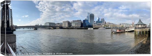 River Thames And City Panorama Canvas Print by David Pyatt