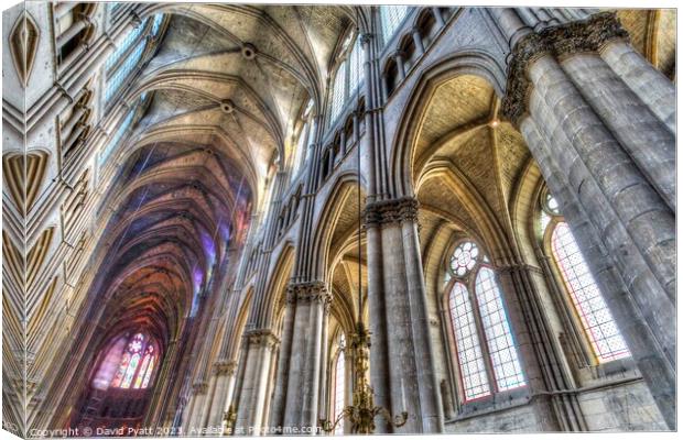 Notre Dame Cathedral Reims Interior Canvas Print by David Pyatt