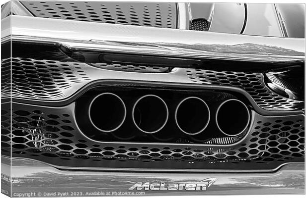 Mclaren 765LT Exhaust  Canvas Print by David Pyatt