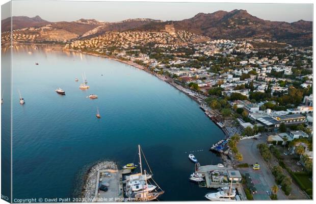 Bodrum Sunrise Aerial Vista Canvas Print by David Pyatt