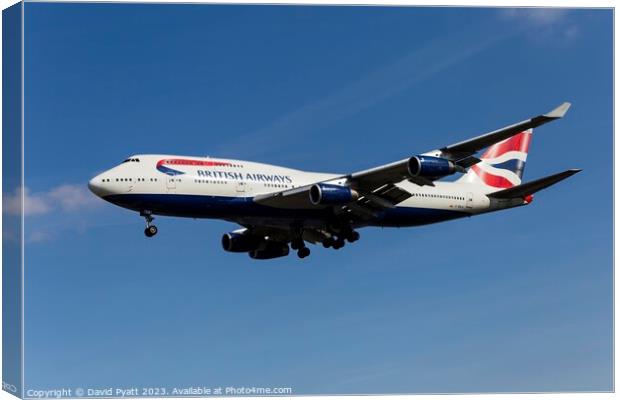 British Airways Boeing 747-436         Canvas Print by David Pyatt