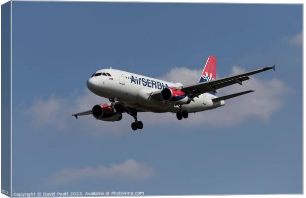 Air Serbia Airbus A319-132   Canvas Print by David Pyatt