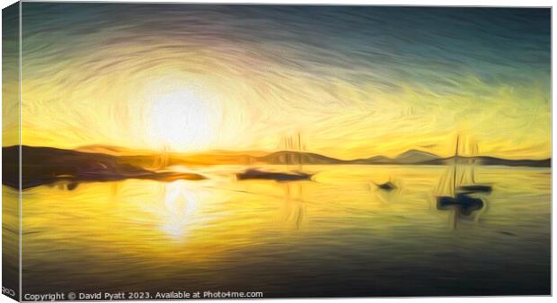 Aegean Sea Sunrise Art Panorama Canvas Print by David Pyatt