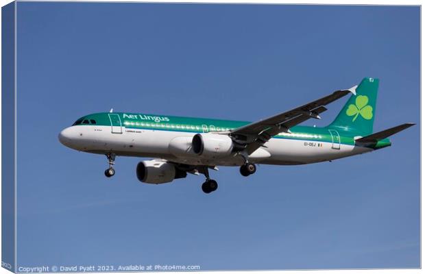 Aer Lingus Airbus A320-214  Canvas Print by David Pyatt