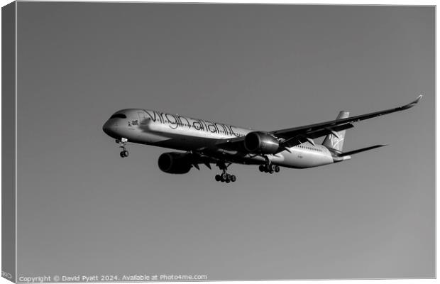 Virgin Atlantic Airbus A350-1041           Canvas Print by David Pyatt