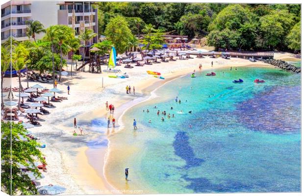 St Lucia Summer Beach Days Canvas Print by David Pyatt