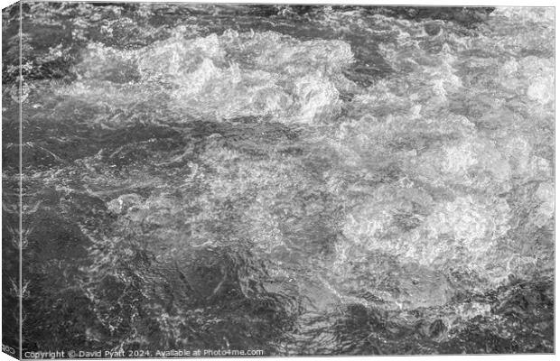 Jacuzzi Water Monochrome Abstract Canvas Print by David Pyatt