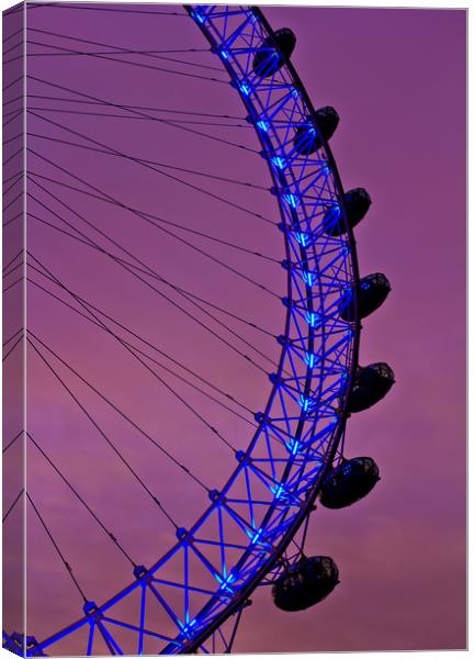 The London Eye at Night Canvas Print by David Pyatt