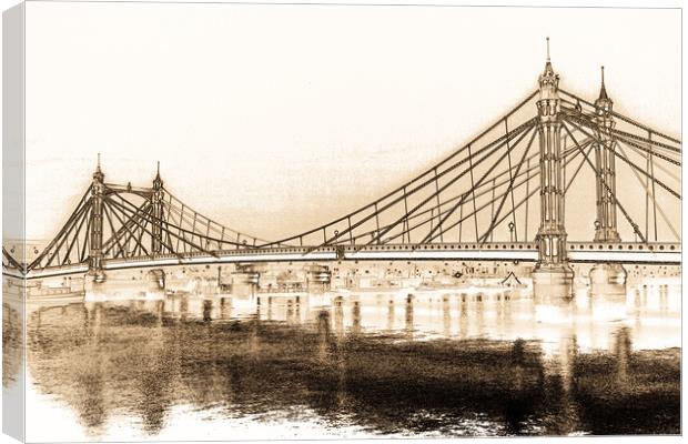 Albert Bridge London Canvas Print by David Pyatt