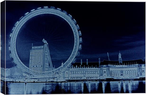 London Eye Art Canvas Print by David Pyatt