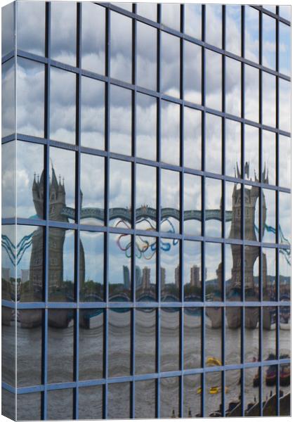 Tower Bridge reflection Canvas Print by David Pyatt