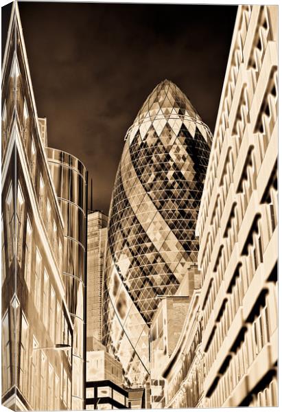 The Gherkin Building London Canvas Print by David Pyatt