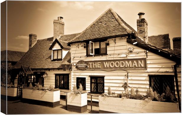 The Woodman Pub Canvas Print by David Pyatt