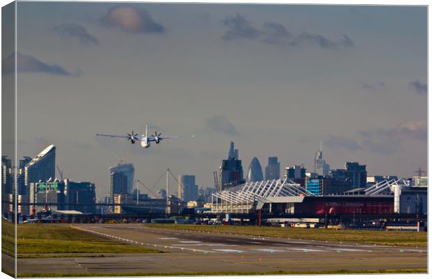 Take off from London Canvas Print by David Pyatt