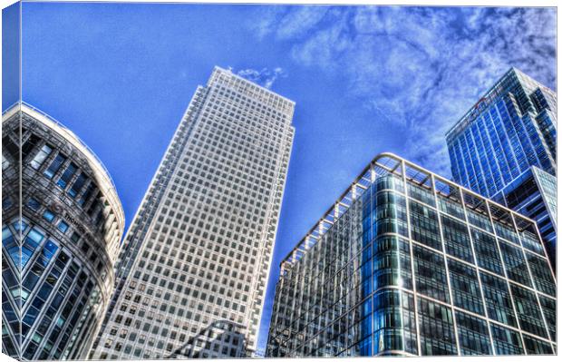 Canary Wharf London Canvas Print by David Pyatt