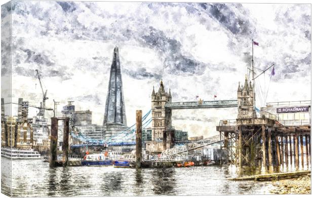 The River Thames Art Canvas Print by David Pyatt