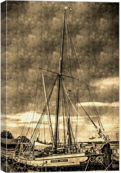 Thames Sailing Barge vintage Canvas Print by David Pyatt