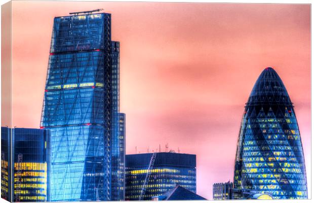 The Gherkin and the Cheese Grater London Canvas Print by David Pyatt