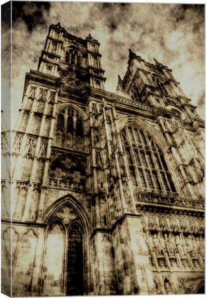  Westminster Abbey London Vintage Canvas Print by David Pyatt