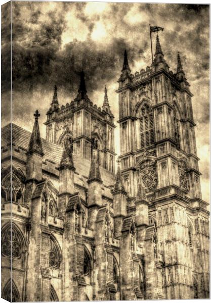  Westminster Abbey London Vintage Canvas Print by David Pyatt