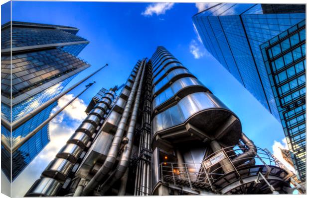 The Lloyd's of London Cheesegrater and Willis Grou Canvas Print by David Pyatt