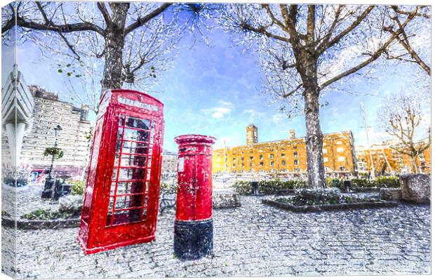 St Katherines Dock London Art Canvas Print by David Pyatt