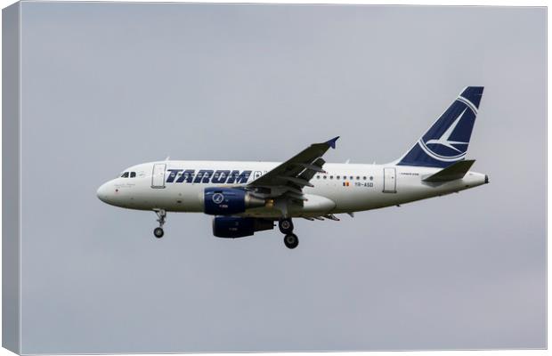  Tarom Airbus A318 Canvas Print by David Pyatt