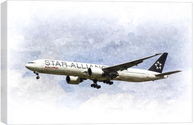 Star Alliance Boeing 777 Canvas Print by David Pyatt