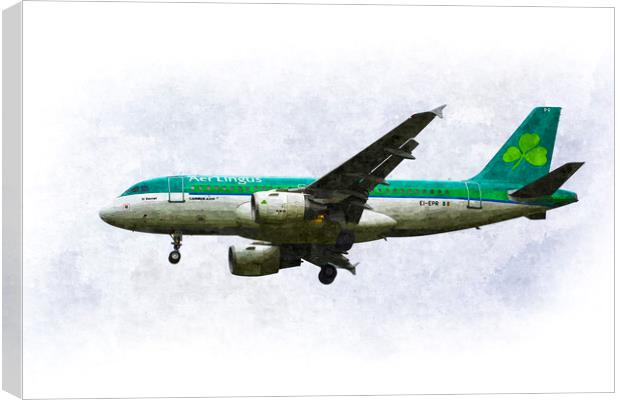 Aer Lingus Airbus A319 Art Canvas Print by David Pyatt